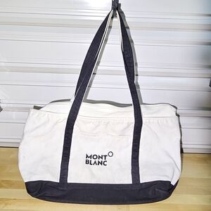 Mont Blanc Canvas Duffle Bag | Large Travel Gym Tote | Black & White
